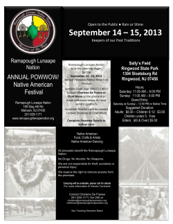 September 14 – 15, 2013 ANNUAL POWWOW/ Native American