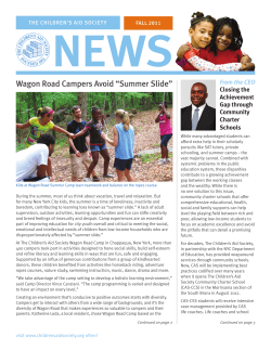 NEWS Wagon Road Campers Avoid “Summer Slide” From the CEO Closing the