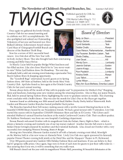 TWIGS The Newsletter of Children’s Hospital Branches, Inc.