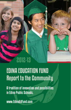EDINA EDUCATION FUND Report to the Community 2012-13