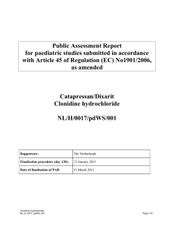 Public Assessment Report for paediatric studies submitted in accordance
