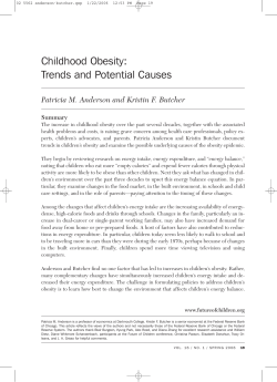 Childhood Obesity: Trends and Potential Causes Summary