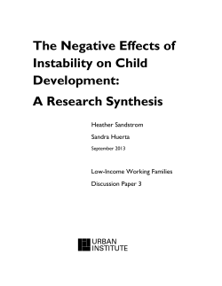 The Negative Effects of Instability on Child Development: A Research Synthesis