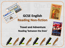 GCSE English Reading Non-fiction Travel and Adventure