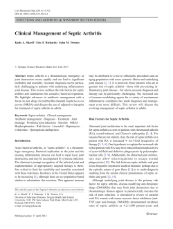 Clinical Management of Septic Arthritis