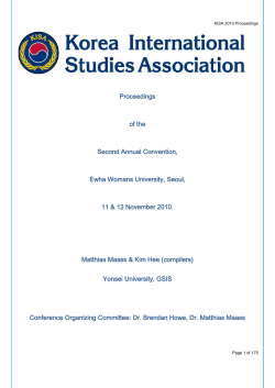 Proceedings of the Second Annual Convention, Ewha Womans University, Seoul,