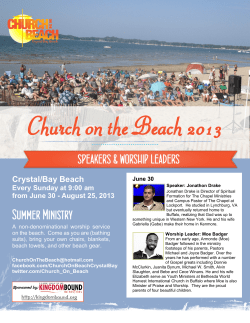 SPEAKERS &amp; WORSHIP LEADERS Crystal/Bay Beach Every Sunday at 9:00 am