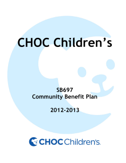 CHOC Children’s SB697 Community Benefit Plan