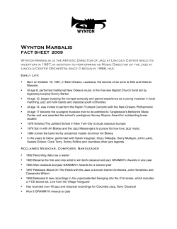Wynton Marsalis FACT SHEET  2009