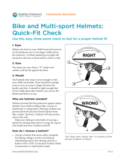 Bike and Multi-sport Helmets: Quick-Fit Check Community Education
