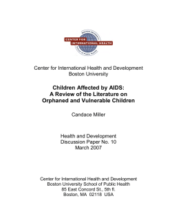 Children Affected by AIDS: A Review of the Literature on