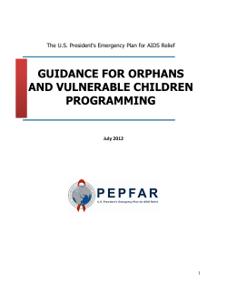 GUIDANCE FOR ORPHANS AND VULNERABLE CHILDREN PROGRAMMING
