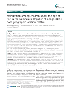 Malnutrition among children under the age of does geographic location matter?