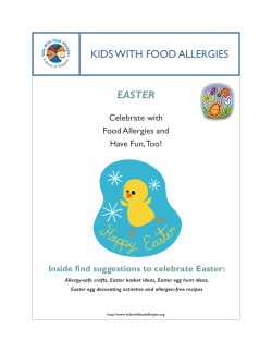 EASTER KIDS WITH  FOOD ALLERGIES Inside find suggestions to celebrate Easter: