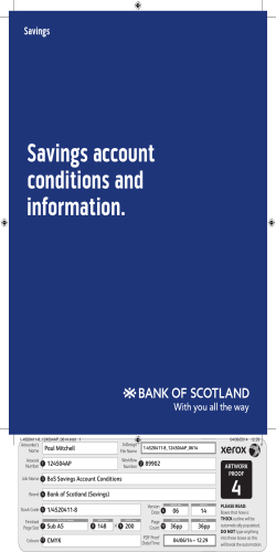 Savings account conditions and information. 4