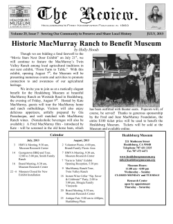 Historic MacMurray Ranch to Benefit Museum by Holly Hoods