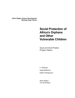 Social Protection of Africa’s Orphans and Other Vulnerable Children