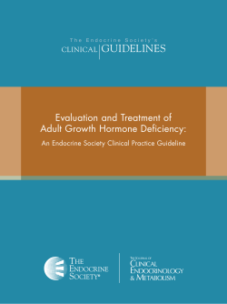 Guidelines Evaluation and Treatment of Adult Growth Hormone Deficiency: