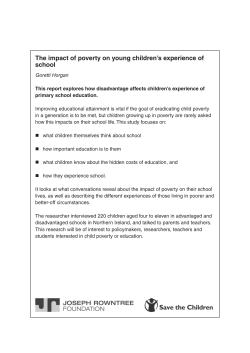 The impact of poverty on young children’s experience of school