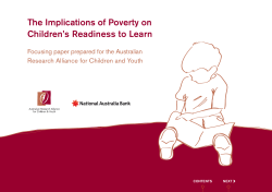 The Implications of Poverty on Children’s Readiness to Learn