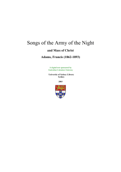 Songs of the Army of the Night and Mass of Christ