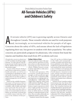 A All-Terrain Vehicles (ATVs) and Children’s Safety Ontario Medical Association Position Paper
