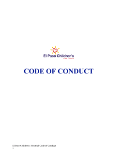 CODE OF CONDUCT  El Paso Children’s Hospital Code of Conduct 1
