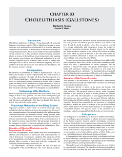 Cholelithiasis (Gallstones) CHAPTER 83 Introduction Bankole S. Rouma