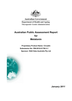 Australian Public Assessment Report for Melatonin