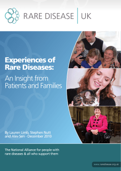 Experiences of Rare Diseases: An Insight from Patients and Families