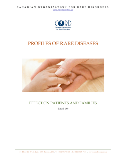 PROFILES OF RARE DISEASES EFFECT ON PATIENTS AND FAMILIES