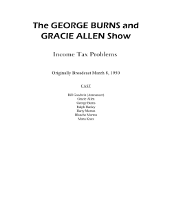 The GEORGE BURNS and GRACIE ALLEN Show Income Tax Problems