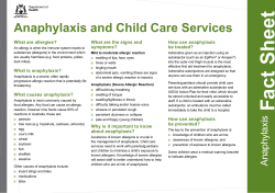 et e h Anaphylaxis and Child Care Services