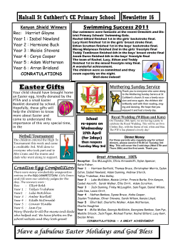 Halsall St Cuthbert’s CE Primary School  Newsletter 16