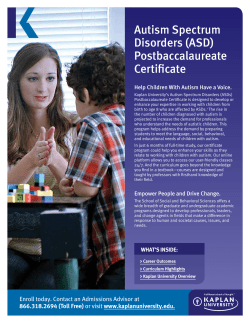 Autism Spectrum Disorders (ASD) Postbaccalaureate Certificate