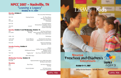 NPCC 2007 – Nashville, TN “Leaving a Legacy” October 8–11, 2007