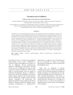 Thrombocytosis in Childhood E M , A T