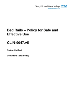 Bed Rails – Policy for Safe and Effective Use CLIN-0047.v5