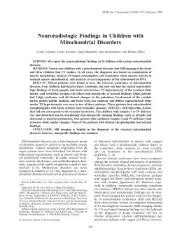 Neuroradiologic Findings in Children with Mitochondrial Disorders