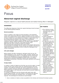 Focus Abnormal vaginal discharge