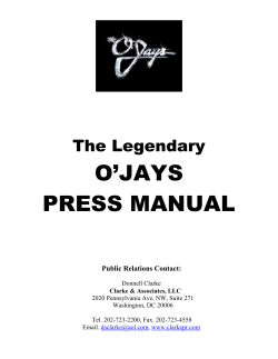 O’JAYS PRESS MANUAL The Legendary