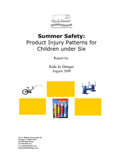 Summer Safety: Product Injury Patterns for Children under Six