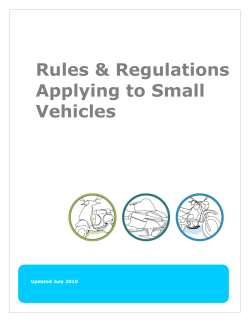 Rules &amp; Regulations Applying to Small Vehicles