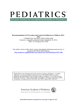 COMMITTEE ON INFECTIOUS DISEASES ; originally published online September 10, 2012; Pediatrics
