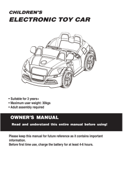 ELECTRONIC TOY CAR OWNER'S MANUAL CHILDREN'S