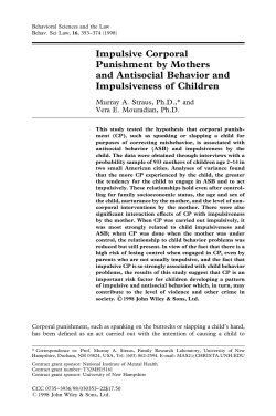 Impulsive Corporal Punishment by Mothers and Antisocial Behavior and Impulsiveness of Children