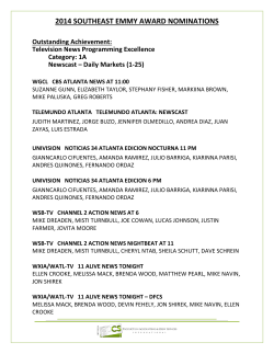 2014 SOUTHEAST EMMY AWARD NOMINATIONS