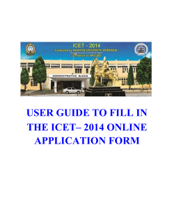 USER GUIDE TO FILL IN THE ICET– 2014 ONLINE APPLICATION FORM
