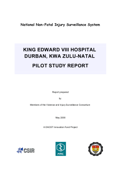 KING EDWARD VIII HOSPITAL DURBAN, KWA ZULU-NATAL PILOT STUDY REPORT