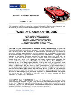 Weekly Car Dealers Newsletter  December 19, 2007